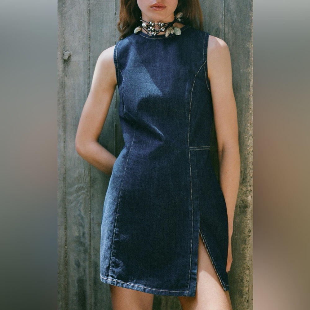 Denim mini dress